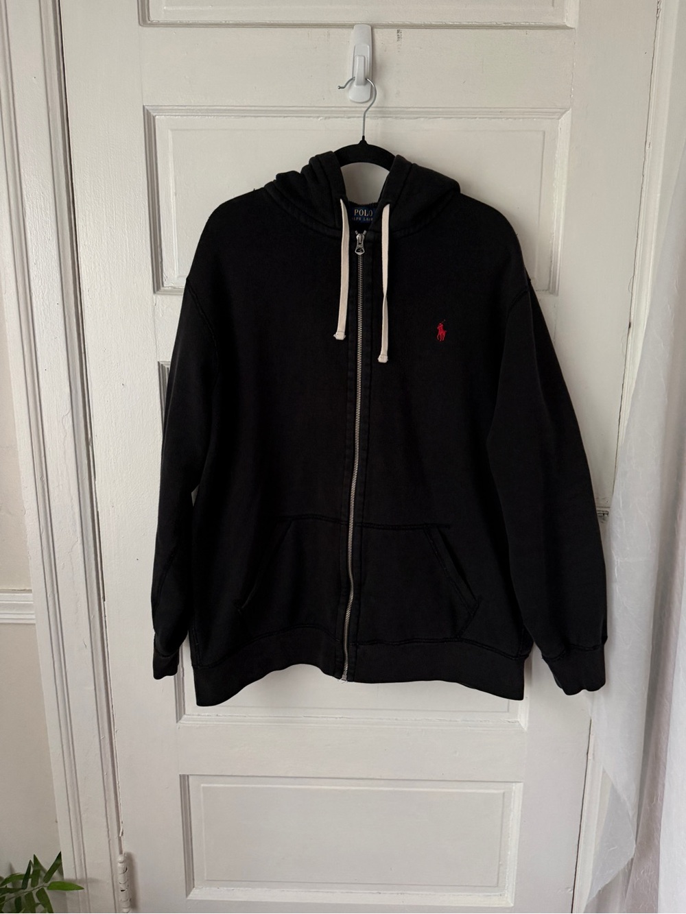 Polo Ralph Lauren Men’s Black Full Zip Hoodie Sweatshirt Red Pony Logo XXL TTG